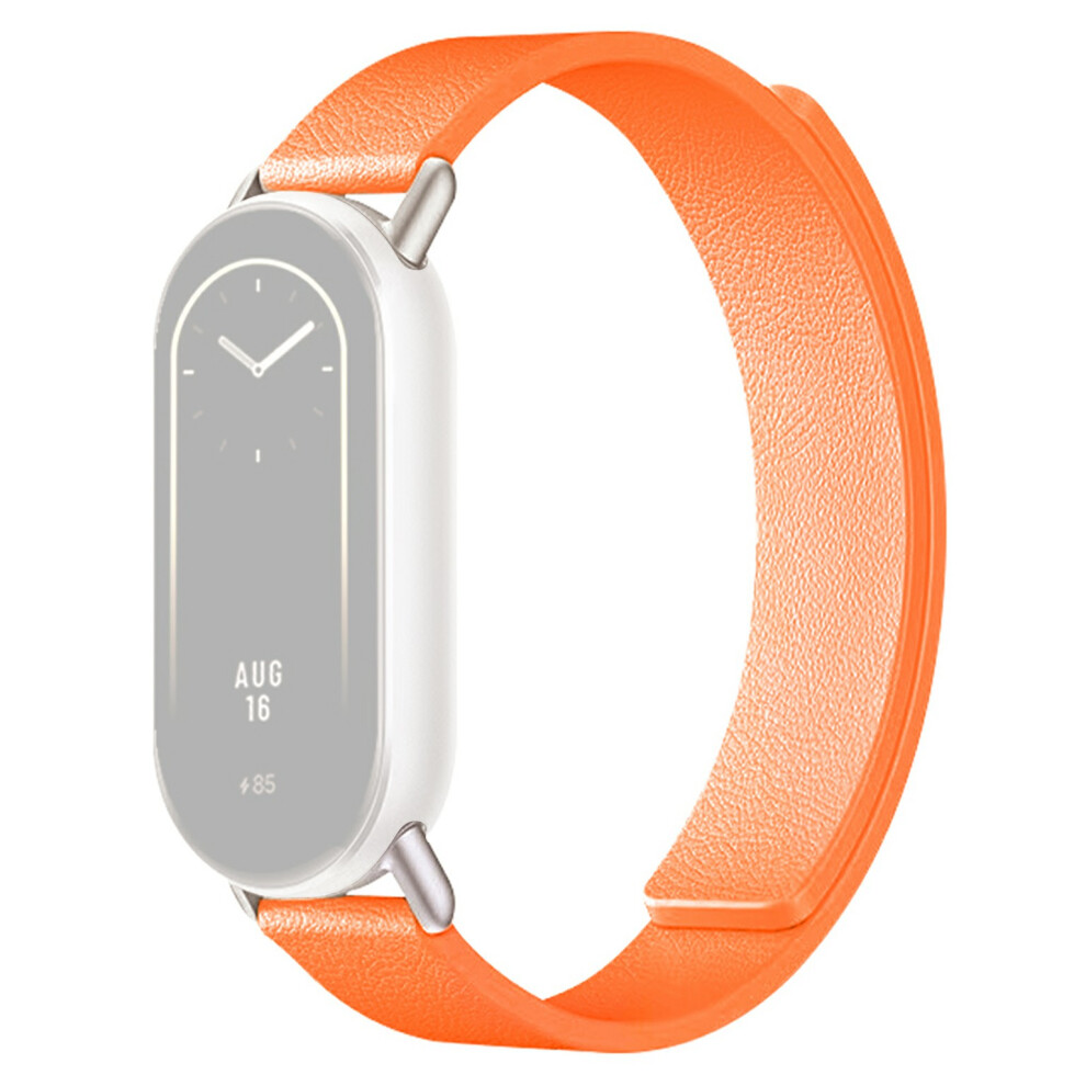 (Orange) Silicone Band For Xiaomi Smart Band 10 / 10 Nfc / 10 Ceramic / 9 / 9 Nfc / 9 Ceramic Edition / 8 / 8 Nfc Litchi Texture Magnetic Orange 6914287395558