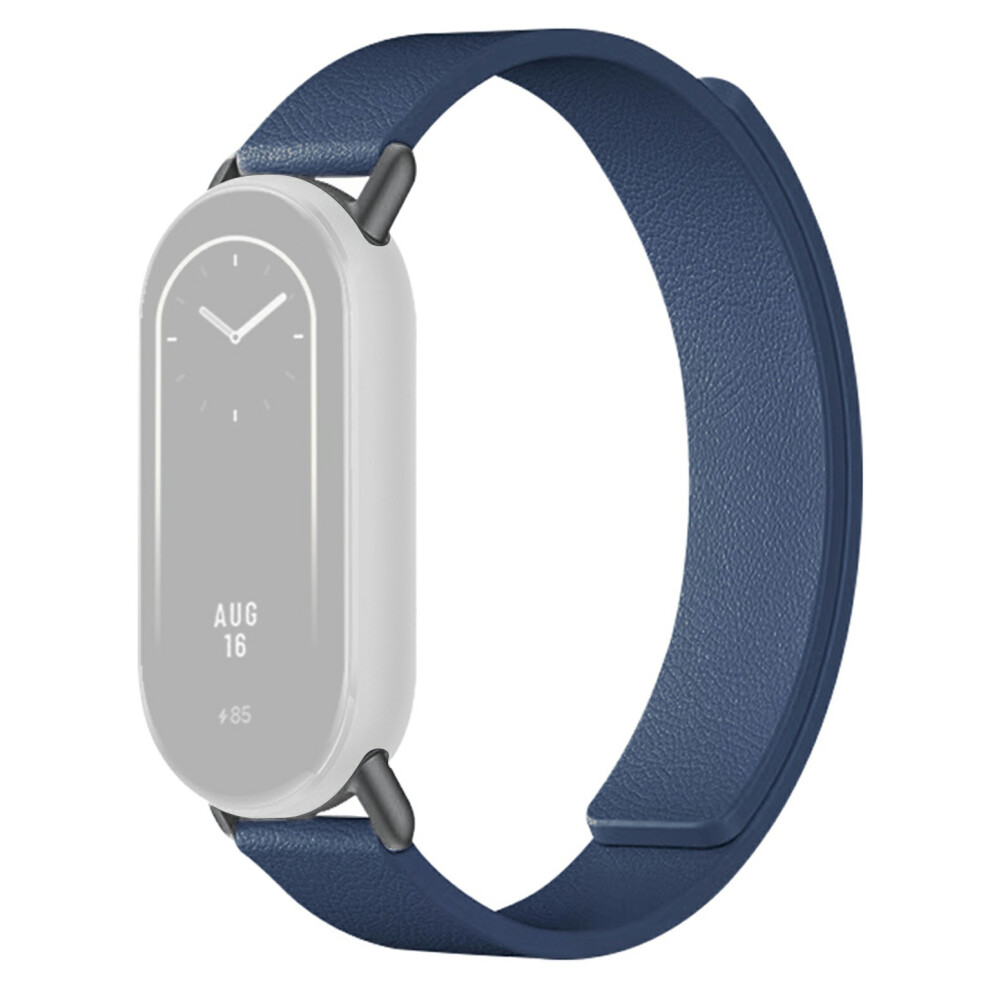(Midnight ) Silicone Band For Xiaomi Smart Band 10 / 10 Nfc / 10 Ceramic / 9 / 9 Nfc / 9 Ceramic Edition / 8 / 8 Nfc Litchi Texture Magnetic Blue 6914282545712