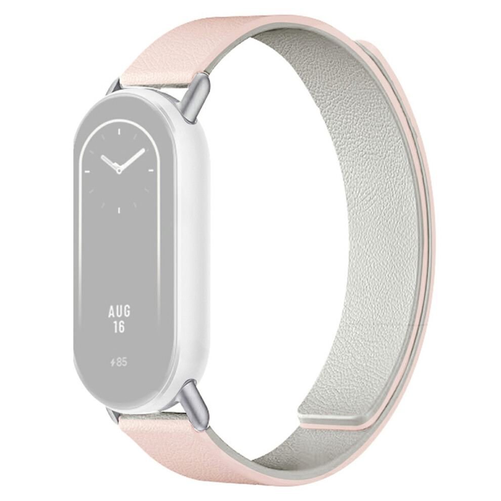 ( / Starlight) Silicone Band For Xiaomi Smart Band 10 / 10 Nfc / 10 Ceramic / 9 / 9 Nfc / 9 Ceramic Edition / 8 / 8 Nfc Litchi Texture Magnetic Pink 6914288793087