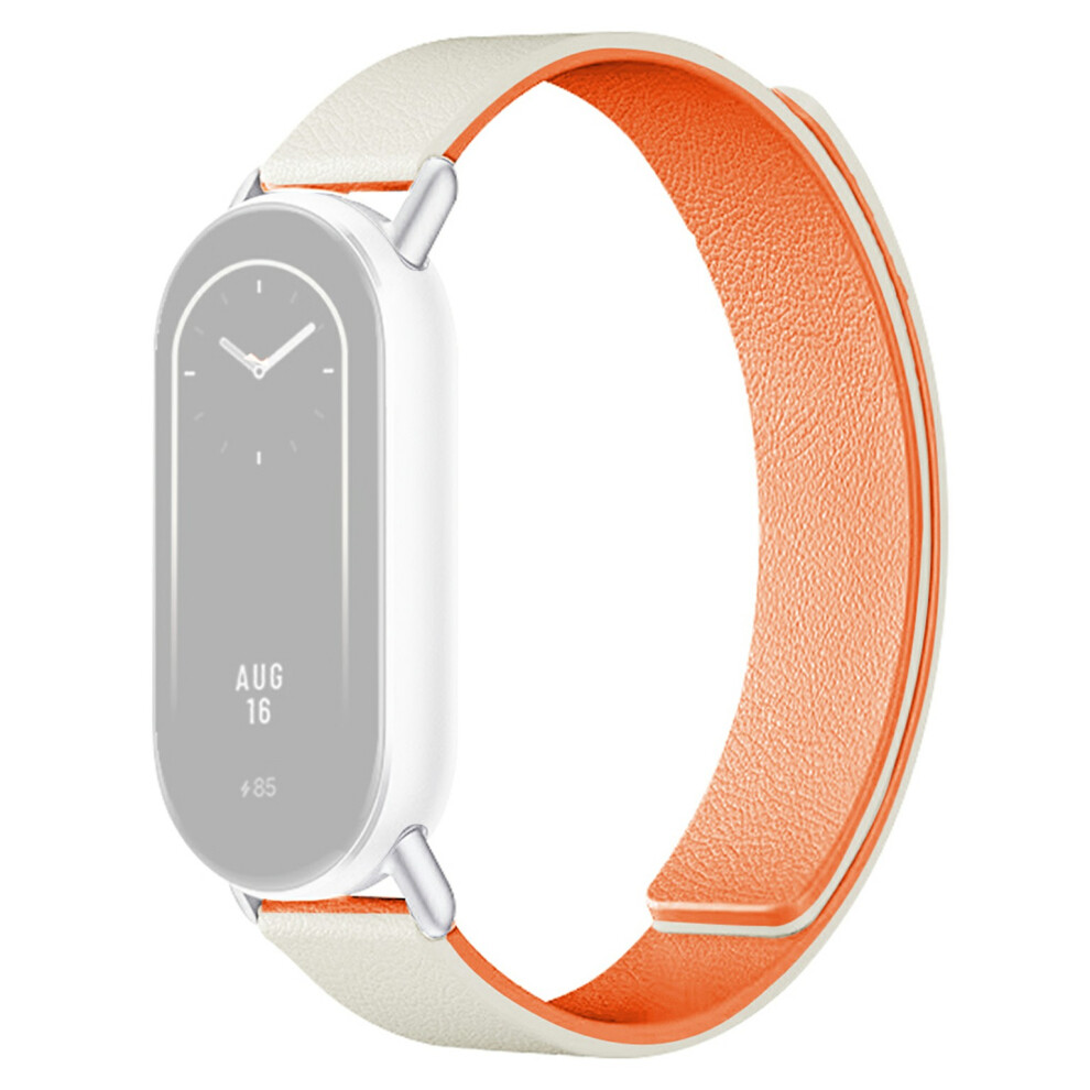 (Starlight / ) Silicone Band For Xiaomi Smart Band 10 / 10 Nfc / 10 Ceramic / 9 / 9 Nfc / 9 Ceramic Edition / 8 / 8 Nfc Litchi Texture Magnetic Orange 6914289271676