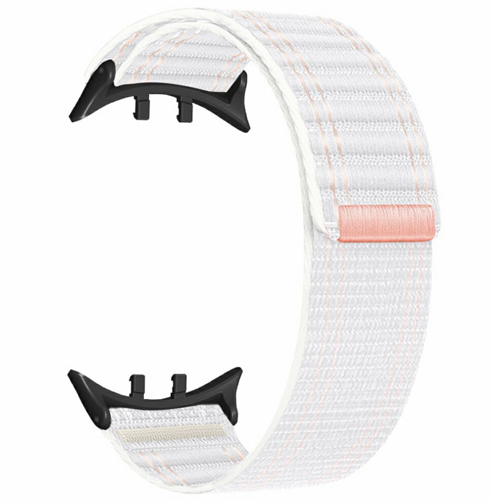 (White / Pink) For Vivo Watch 5 / Iqoo Watch 5 Watch Band Wave Pattern Nylon Strap With Black Connectors Pink,White,Black 6914280059310