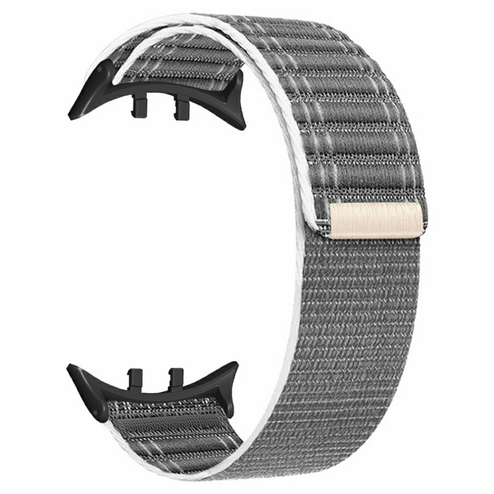 (Grey) For Vivo Watch 5 / Iqoo Watch 5 Watch Band Wave Pattern Nylon Strap With Black Connectors Black,Grey 6914288221238