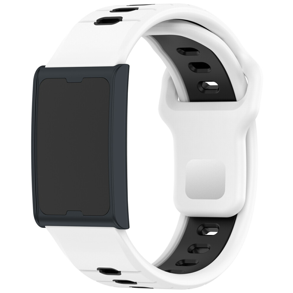 (+Black) For Huami Amazfit Helio Strap Dual Color Soft Silicone Watch Strap Adjustable Wristband White/Black 6914283832477