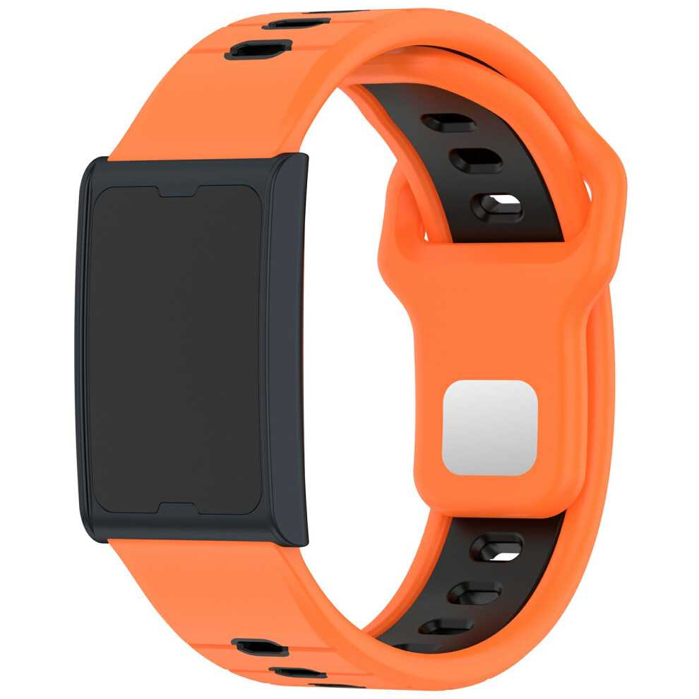(+Black) For Huami Amazfit Helio Strap Dual Color Soft Silicone Watch Strap Adjustable Wristband Orange/Black 6914285961885