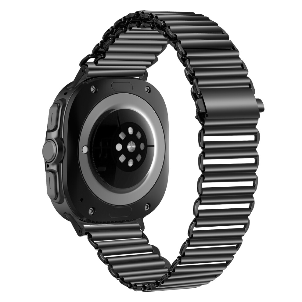 (Black) For Samsung Galaxy Watch Ultra (2025) 47Mm Loop Strap Electroplated Color Metal Watch Band Slingshot Buckle Black 6914289184143