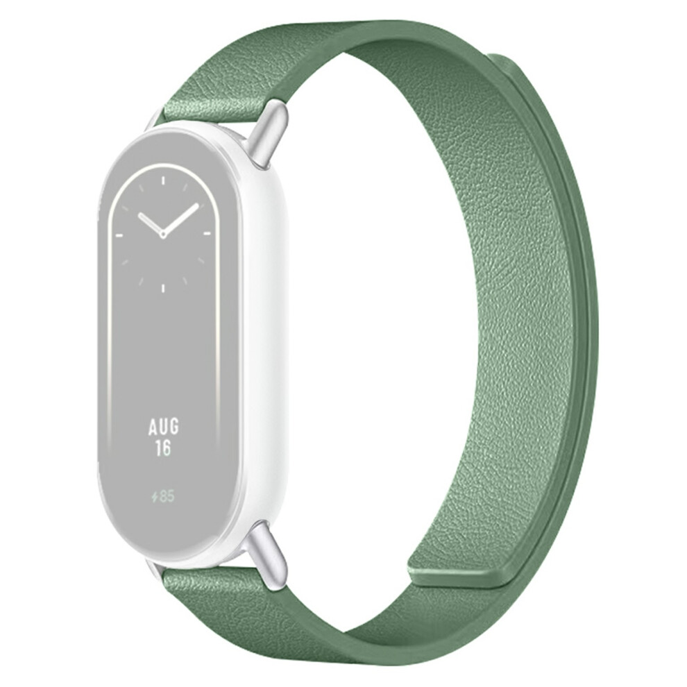 (Green) Silicone Band For Xiaomi Smart Band 10 / 10 Nfc / 10 Ceramic / 9 / 9 Nfc / 9 Ceramic Edition / 8 / 8 Nfc Litchi Texture Magnetic Green 6914285841798