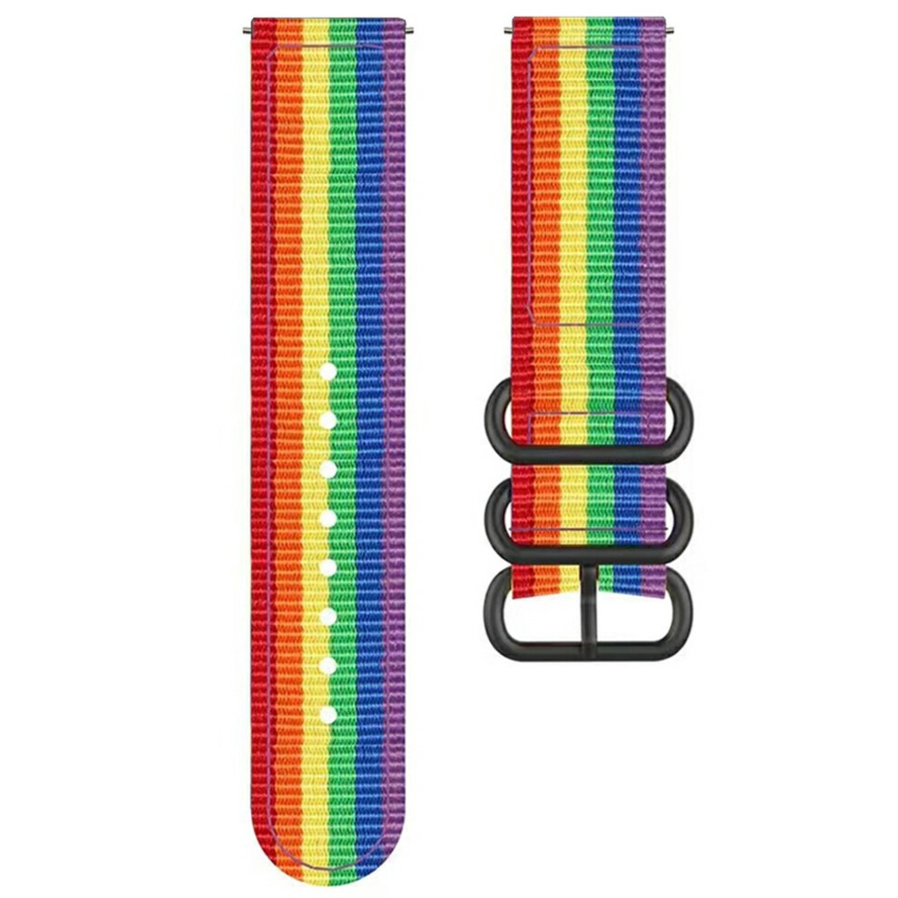 (Rainbow Color) For Garmin Venu X1 Watch Strap Nylon Adjustable Wrist Band 6914287435667