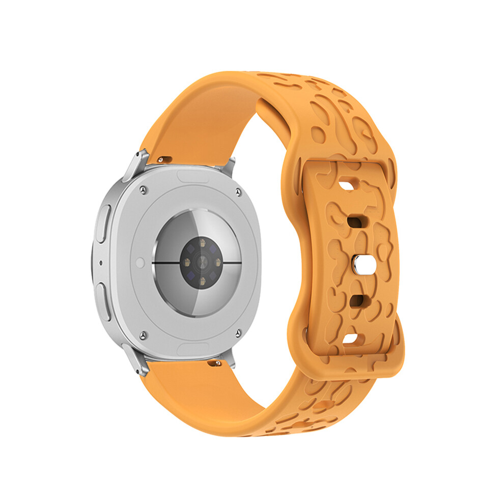 (Yellow) Silicone Strap For Samsung Galaxy Watch8 Classic 46Mm / Watch8 44Mm / 40Mm Leopard Texture Watch Band Yellow 6914285335297