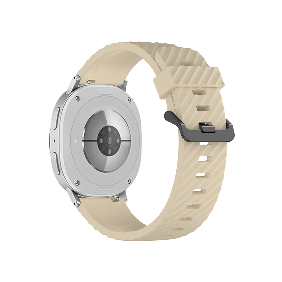 (Beige) Silicone Strap For Samsung Galaxy Watch8 Classic 46Mm / Watch8 44Mm / 40Mm Tire Pattern Watch Band Cream 6914284998578