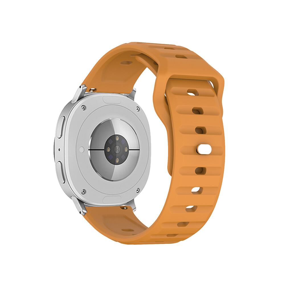 (Yellow) Silicone Strap For Samsung Galaxy Watch8 Classic 46mm  /  Watch8 44mm  /  40mm Wave Pattern Pin Buckle Watch Band-image-OPC-PMCTQS7-NEW