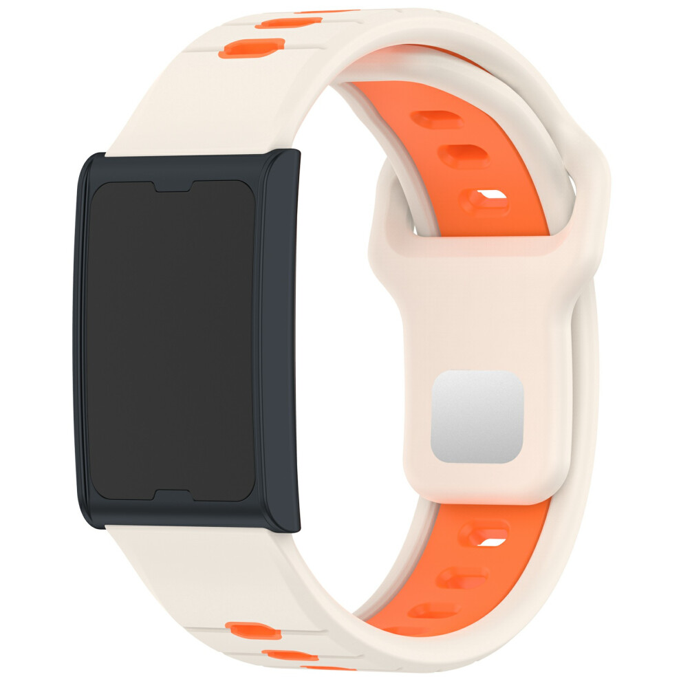(Starlight+Orange) For Huami Amazfit Helio Strap Dual Color Soft Silicone Watch Strap Adjustable Wristband Orange 6914282249603