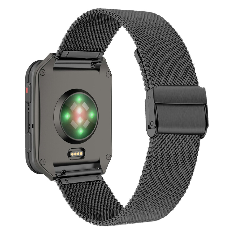 (Black) For Garmin Venu X1 Watch Strap Milanese Stainless Steel Band With Buckle Black 6914288266673
