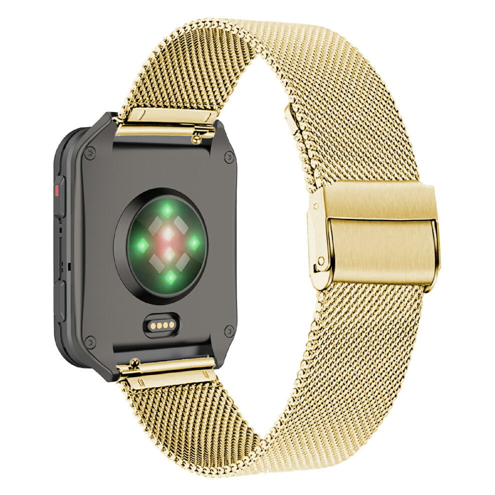 (Gold) For Garmin Venu X1 Watch Strap Milanese Stainless Steel Band With Buckle Gold 6914282403968
