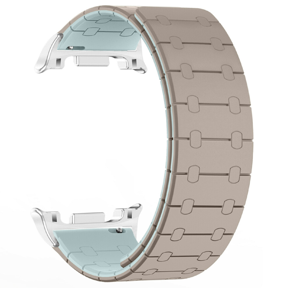 (Khaki / Light Cyan) Magnetic Strap For Samsung Galaxy Watch8 44Mm / 40Mm / Watch8 Classic 46Mm Stylish Silicone Watch Band Blue 6914283777075