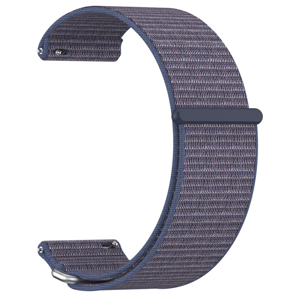 (Midnight ) For Garmin Venu X1 Wrist Strap Magic Tape Nylon Loop Watch Band With Metal Ring Blue 6914288440387