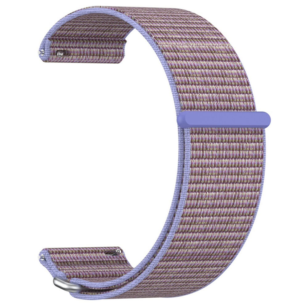 (Purple) For Garmin Venu X1 Wrist Strap Magic Tape Nylon Loop Watch Band With Metal Ring Purple 6914287134492