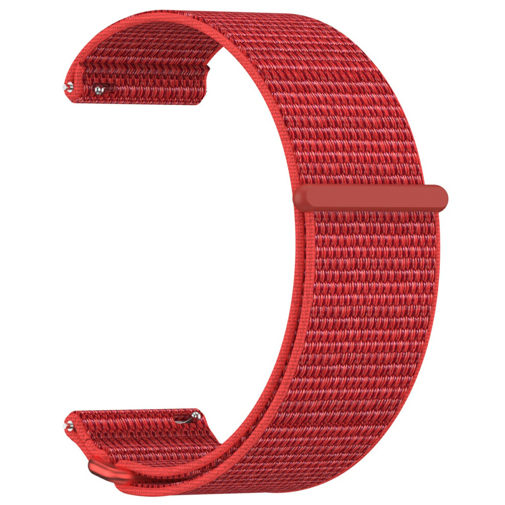 (Red) For Garmin Venu X1 Wrist Strap Magic Tape Nylon Loop Watch Band With Metal Ring Red 6914285728921