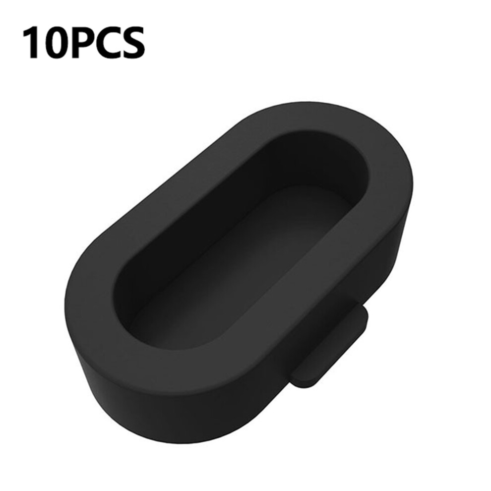 (Black) 10Pcs For Garmin Watch Charging Port Dust Plugs Silicone Protective Covers Black 6914285533198