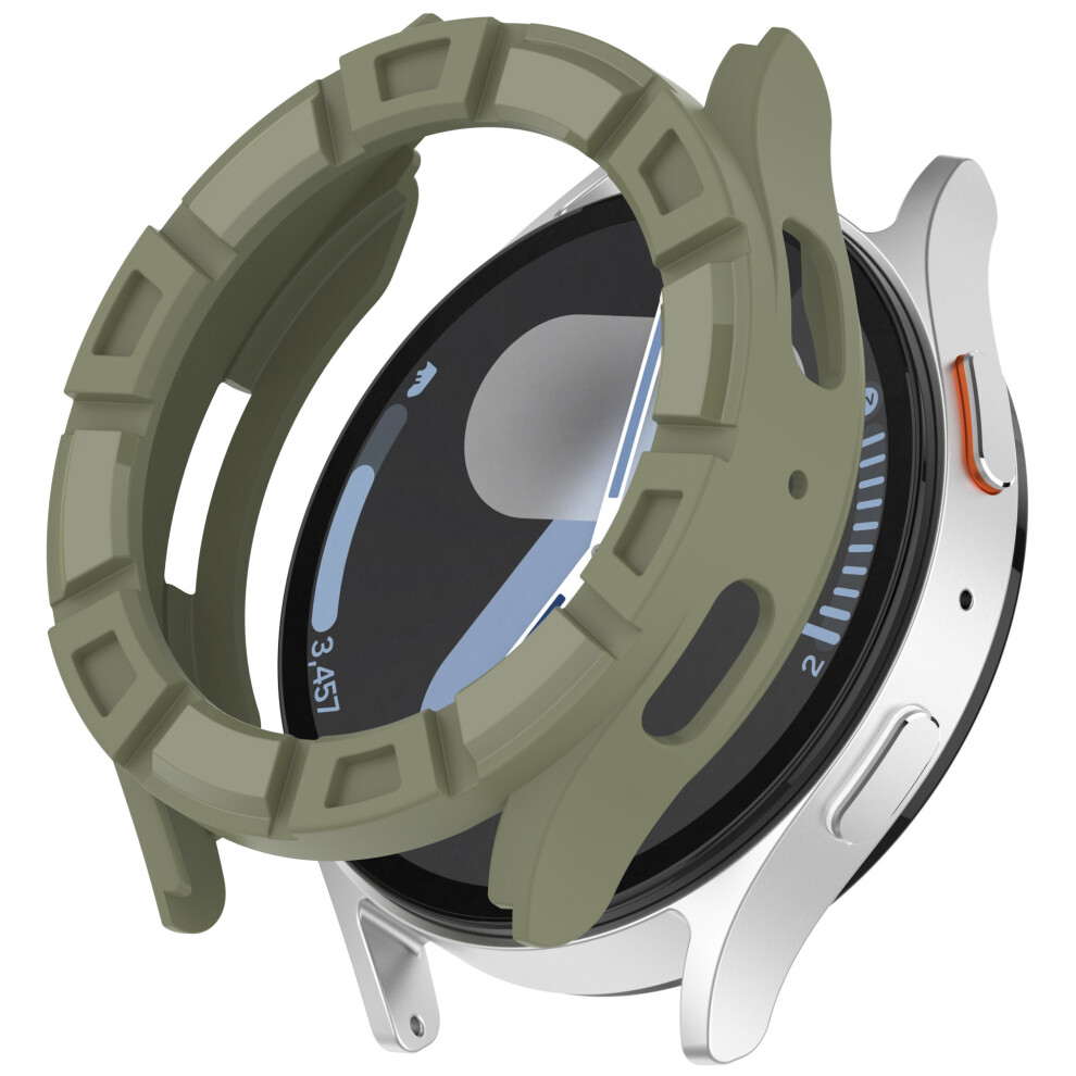 (Army ) For Samsung Galaxy Watch7 44Mm Tpu Protective Case Hollow Design Shockproof Watch Cover Green 6914289253764