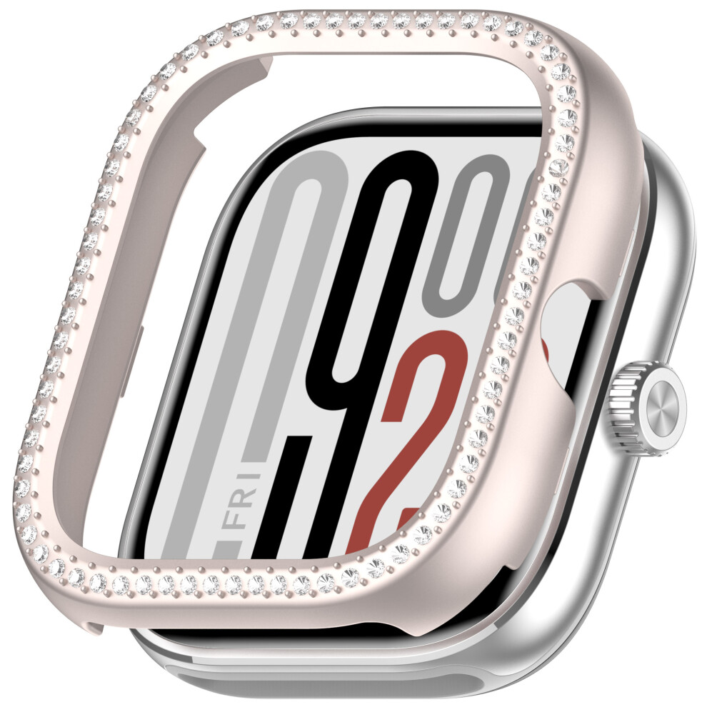 (Starlight) Protective Case For Xiaomi Redmi Watch 5 / 5 Esim / 4 Hollow Design Smart Watch Pc Cover Rhinestone Decor 6914288373692
