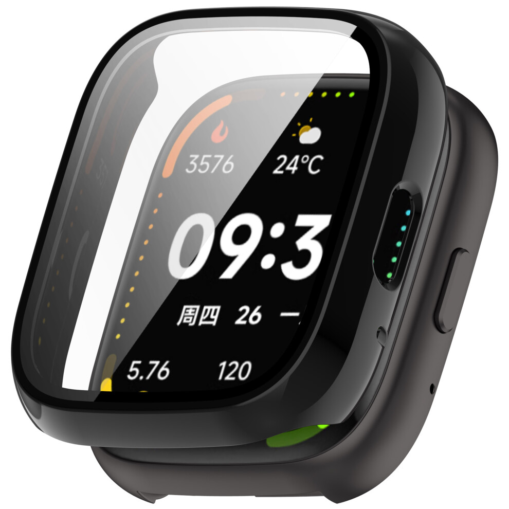 (Black) For Lifesense Watch 3 Case Hard Pc All-Around Watch Cover With Tempered Glass Film Black 6914289720013