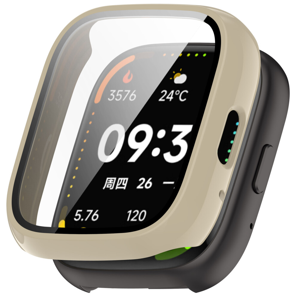 ( White) For Lifesense Watch 3 Case Hard Pc All-Around Watch Cover With Tempered Glass Film Ivory/White 6914284818661