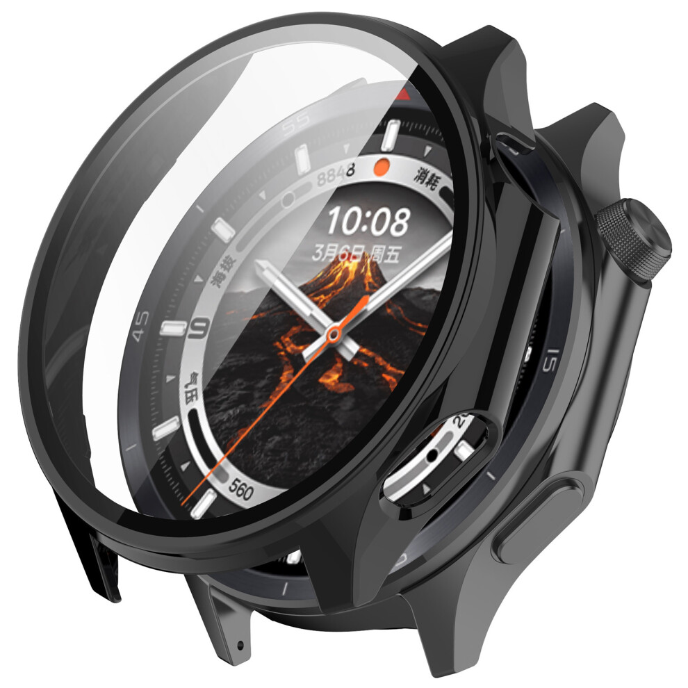 (Black) For Oppo Watch X2 / Oneplus Watch 3 46Mm Hard Pc Watch Case With Tempered Glass Screen Film Black 6914280067421
