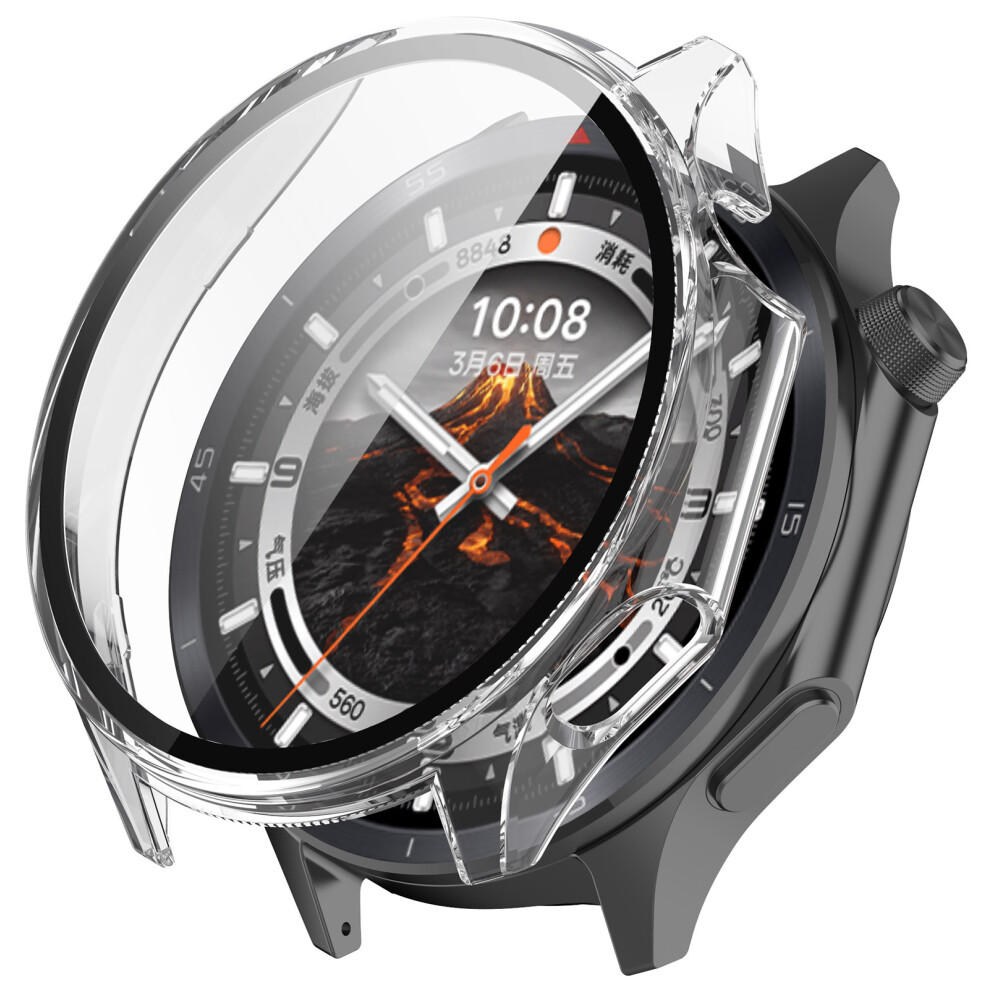 (Transparent) For Oppo Watch X2 / Oneplus Watch 3 46Mm Hard Pc Watch Case With Tempered Glass Screen Film 6914283120444