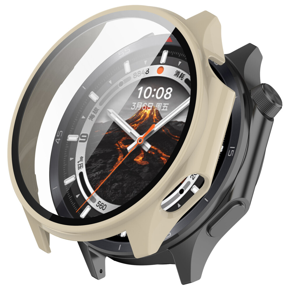 ( White) For Oppo Watch X2 / Oneplus Watch 3 46Mm Hard Pc Watch Case With Tempered Glass Screen Film Ivory/White 6914280707228