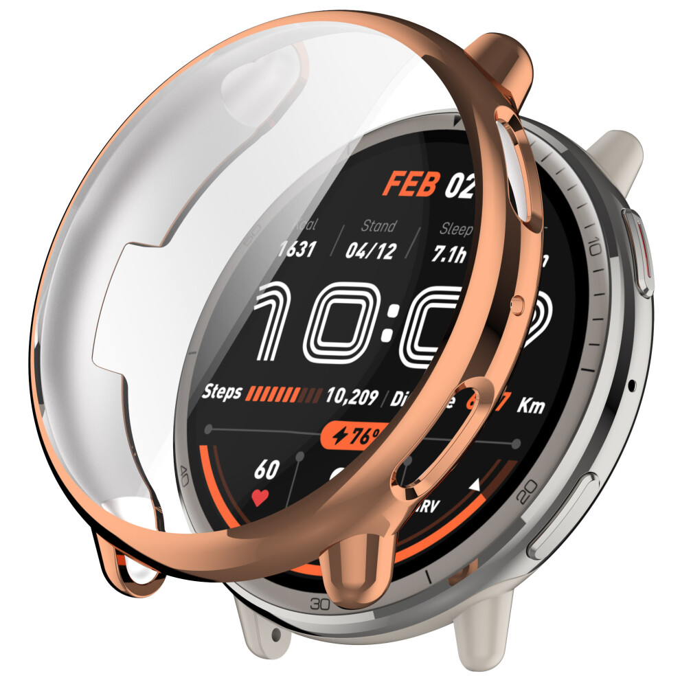 (Rose ) For Huami Amazfit Active 2 (A2437) Watch Case Full Coverage Flexible Tpu Electroplating Cover Gold 6914281820049