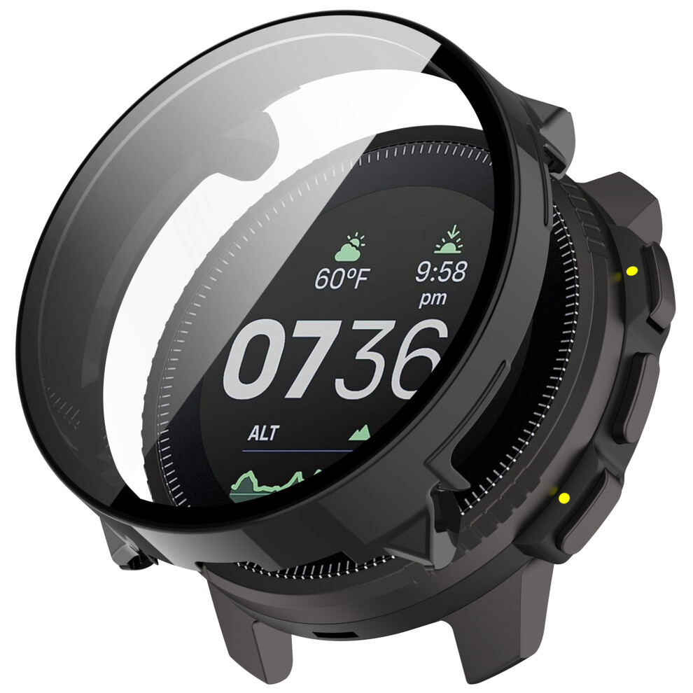 (Black) For Suunto Vertical Watch Case Pc Frame Cover With Tempered Glass Screen Film Black 6914284747442