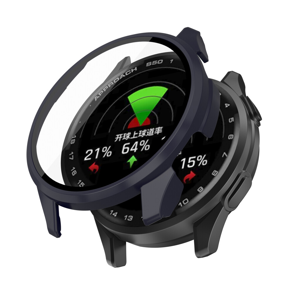 ( Blue) For Garmin Approach S50 Watch Case Pc Frame Cover With Tempered Glass Screen Film Dark/Blue 6914284427955
