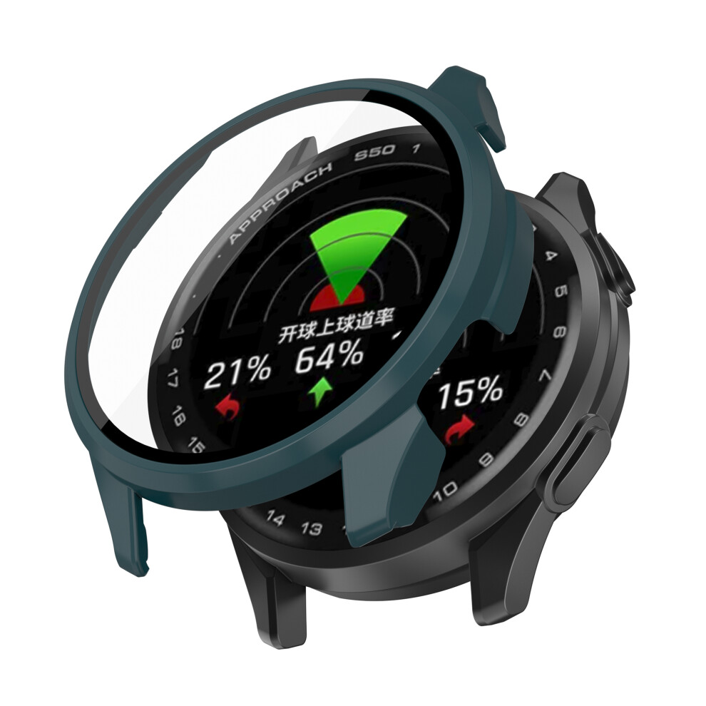 (Green) For Garmin Approach S50 Watch Case Pc Frame Cover With Tempered Glass Screen Film Green 6914280390802