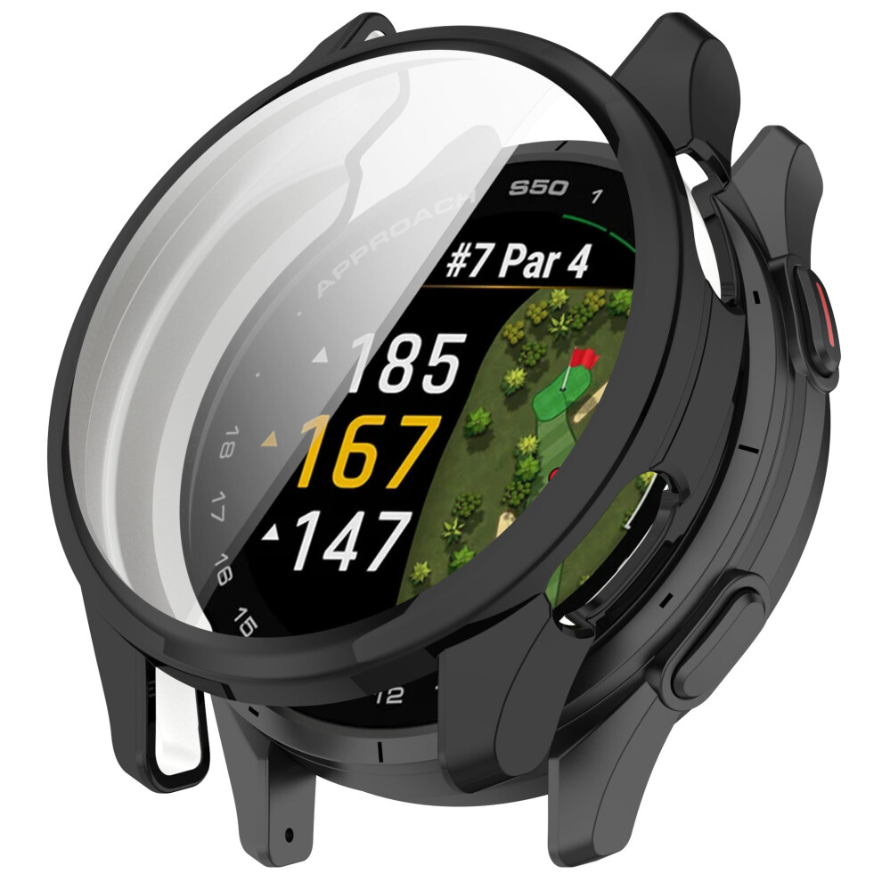 (Black) For Garmin Approach S50 Watch Case Soft Tpu Protective Cover Black 6914282059240