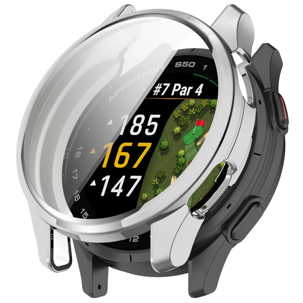 (Silver) For Garmin Approach S50 Watch Case Soft Tpu Protective Cover Silver 6914280107394