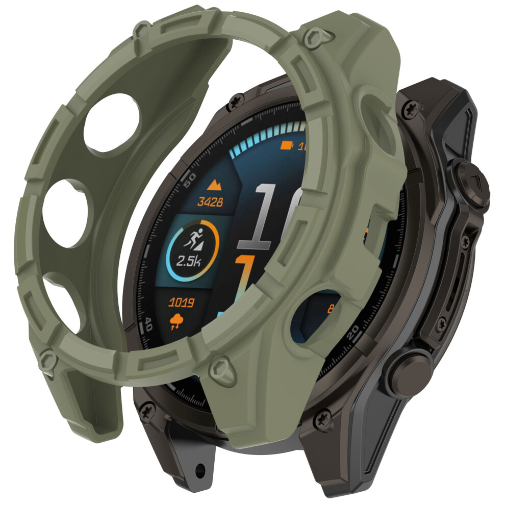 (Green) For Garmin Tactix 8 51Mm Solar Version Soft Tpu Watch Case Hollow Shockproof Bumper Frame Cover Green 6914284574383
