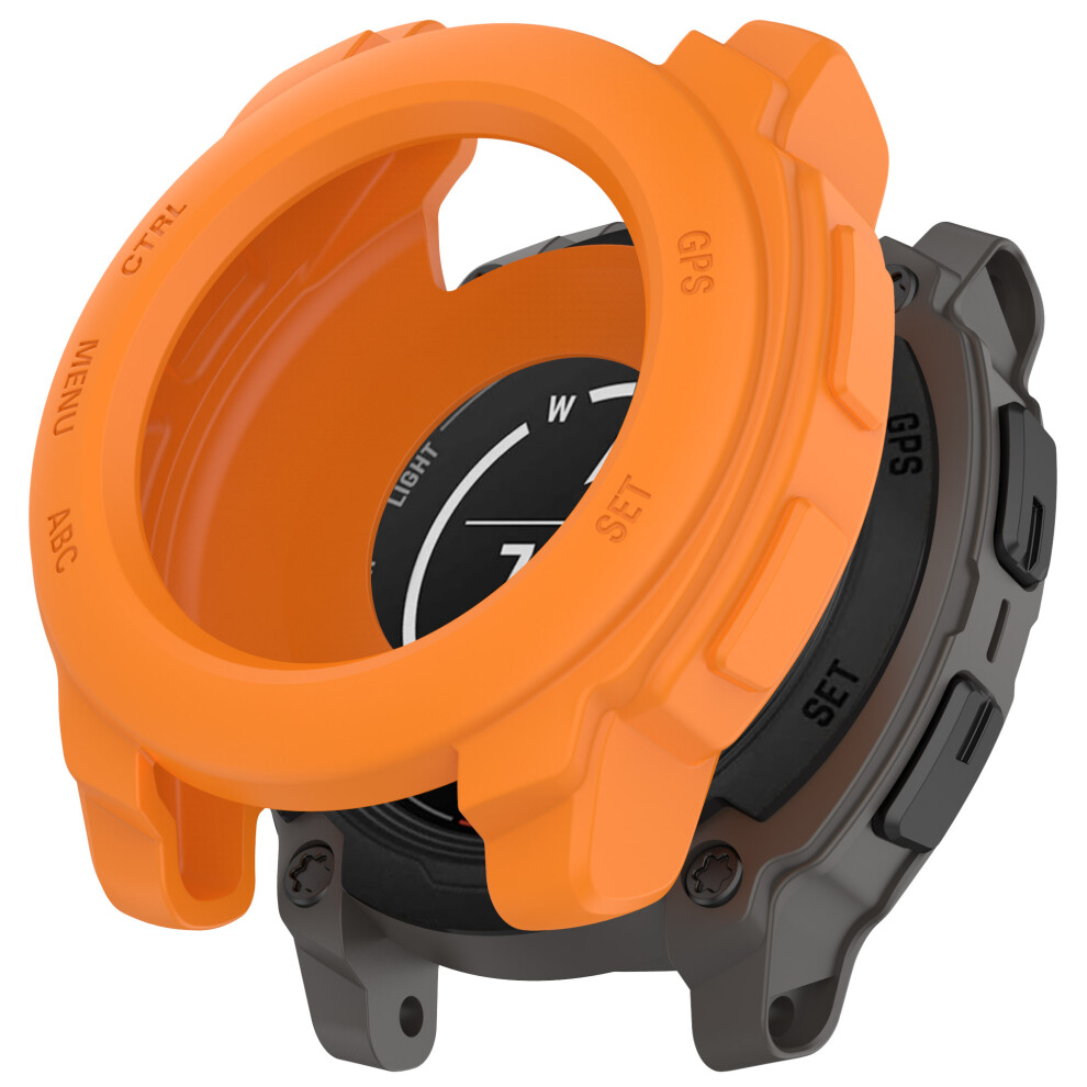 (Orange) For Garmin Instinct E 40Mm Watch Case Silicone Shockproof Bumper Frame Orange 6914289027594