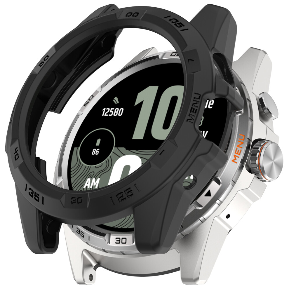 (Black) For Ticwatch Atlas Tpu Watch Case Hollow Shockproof Bumper Frame Black 6914282509707