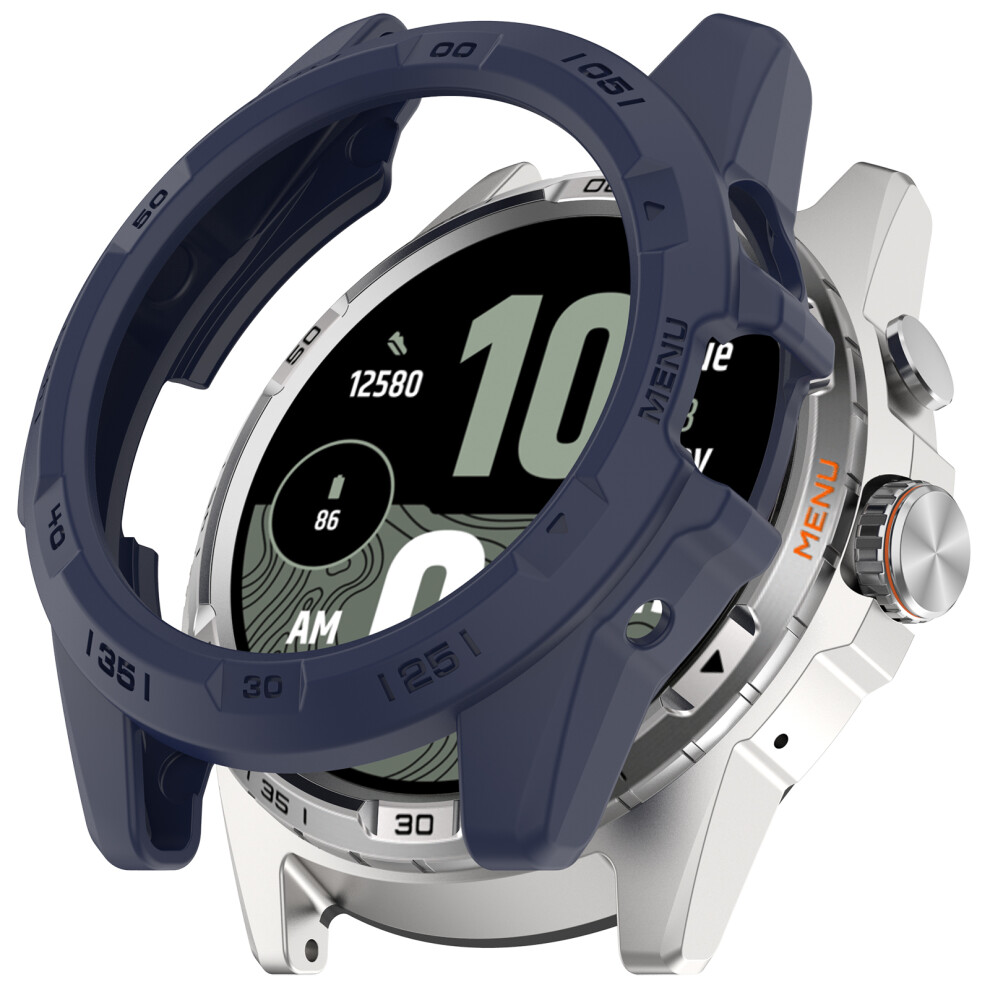 (Blue) For Ticwatch Atlas Tpu Watch Case Hollow Shockproof Bumper Frame Blue 6914287087118