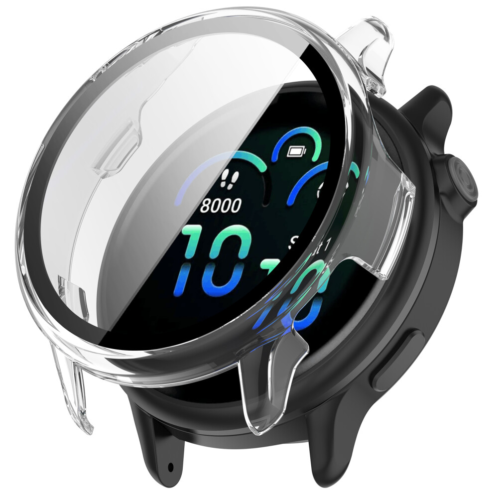 (Transparent) For Garmin Vivoactive 6 Hard Pc Case All Around Watch Cover With Tempered Glass Film 6914287189737