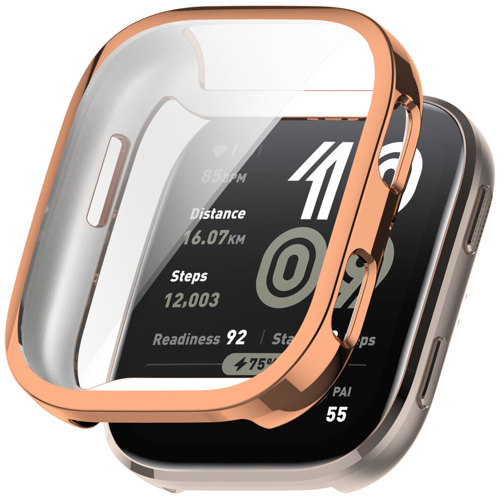 (Rose ) For Huami Amazfit Bip 6 (A2435) Watch Case Full Coverage Flexible Tpu Electroplating Cover Gold 6914281808061