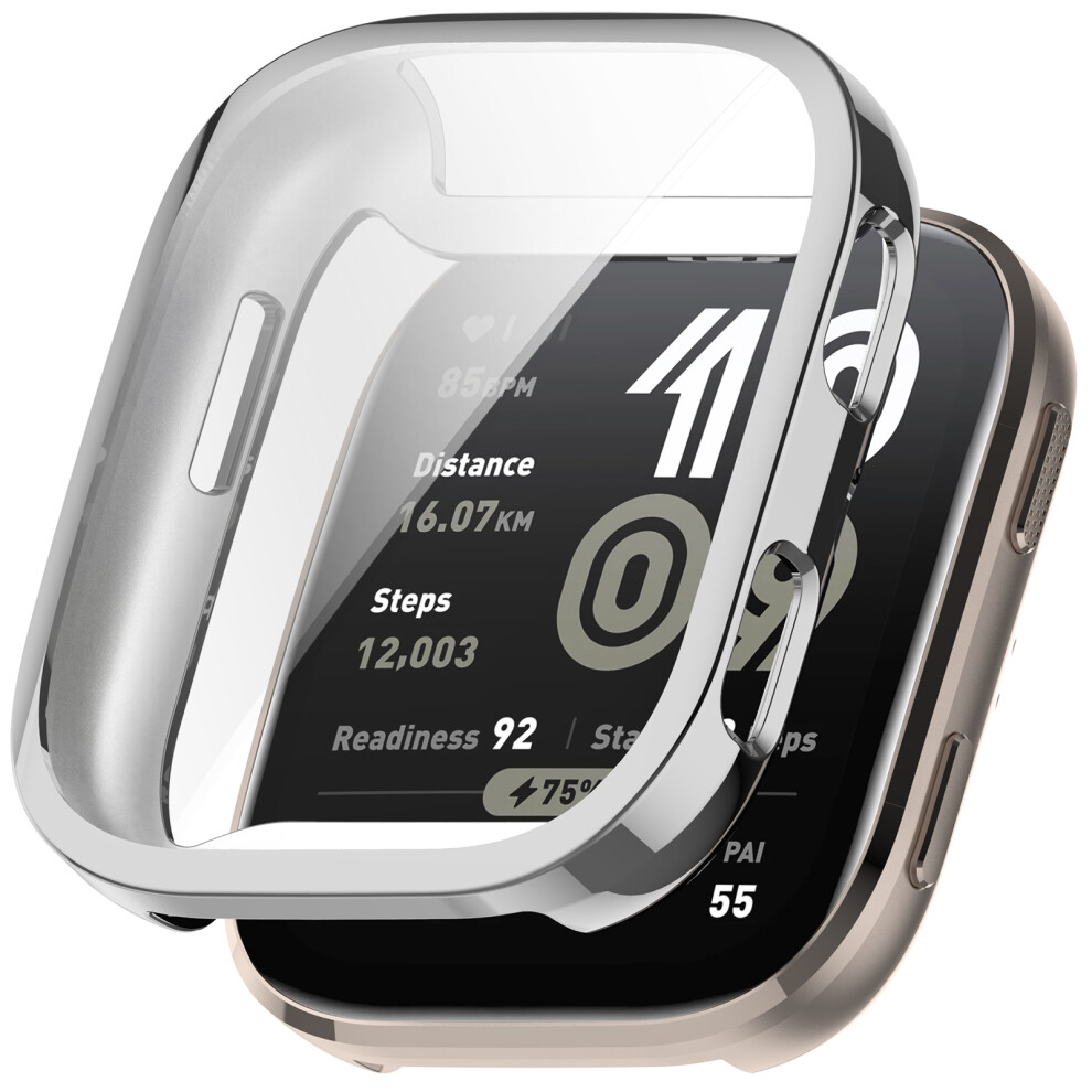 (Silver) For Huami Amazfit Bip 6 (A2435) Watch Case Full Coverage Flexible Tpu Electroplating Cover Silver 6914284776664