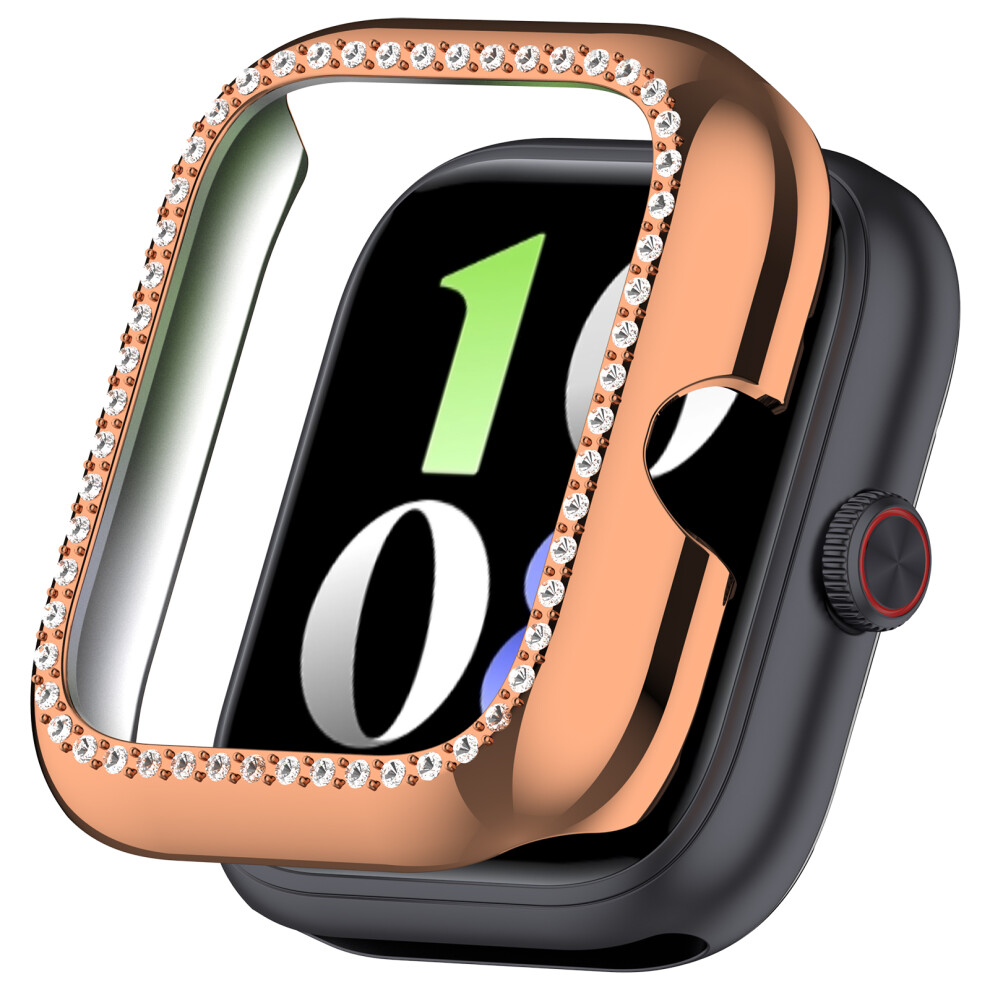 (Rose ) For Vivo Watch Gt / Iqoo Watch Gt Watch Case Rhinestone Decorative Hollow Design Electroplating Pc Watch Cover Gold 6914283236527