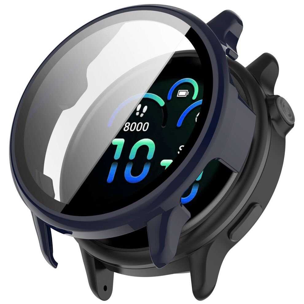 (Blue) For Garmin Vivoactive 6 Watch Case Wanlonfeng Pc Frame Cover With Tempered Glass Screen Protector Blue 6914287903593