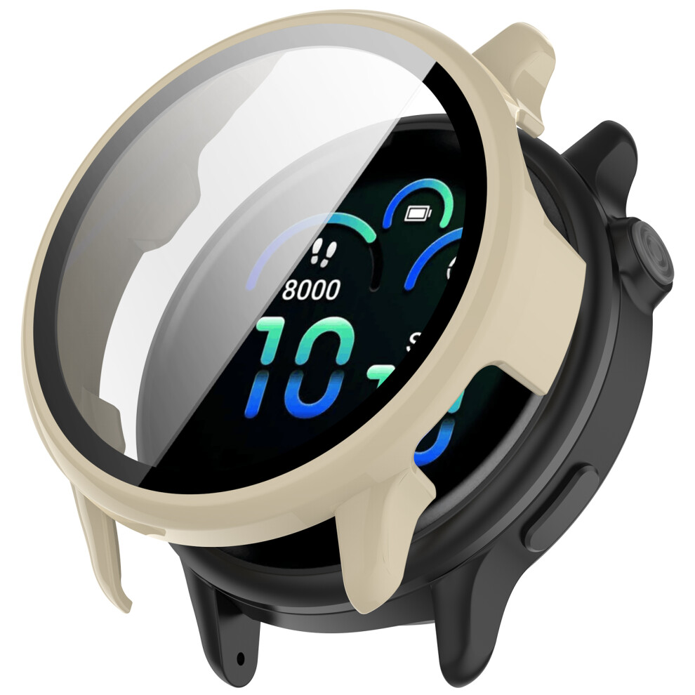 (White) For Garmin Vivoactive 6 Watch Case Wanlonfeng Pc Frame Cover With Tempered Glass Screen Protector White 6914283999897