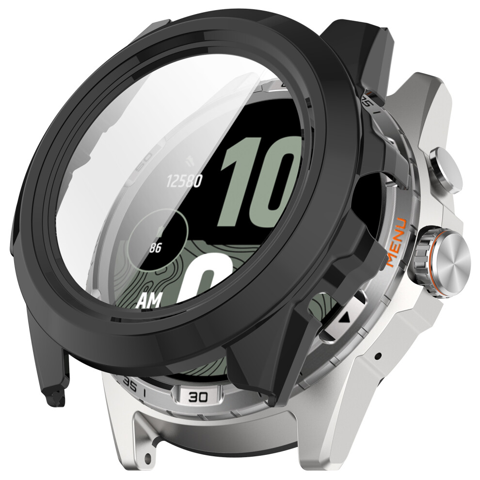 (Black) For Ticwatch Atlas Watch Case Pc Frame Cover With Tempered Glass Screen Film Black 6914289776829