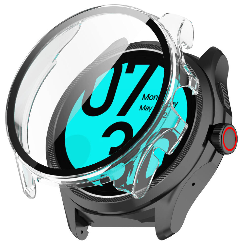 (Transparent) For Ticwatch Pro 5 Enduro Watch Case Pc Frame Cover With Tempered Glass Screen Film 6914284137038