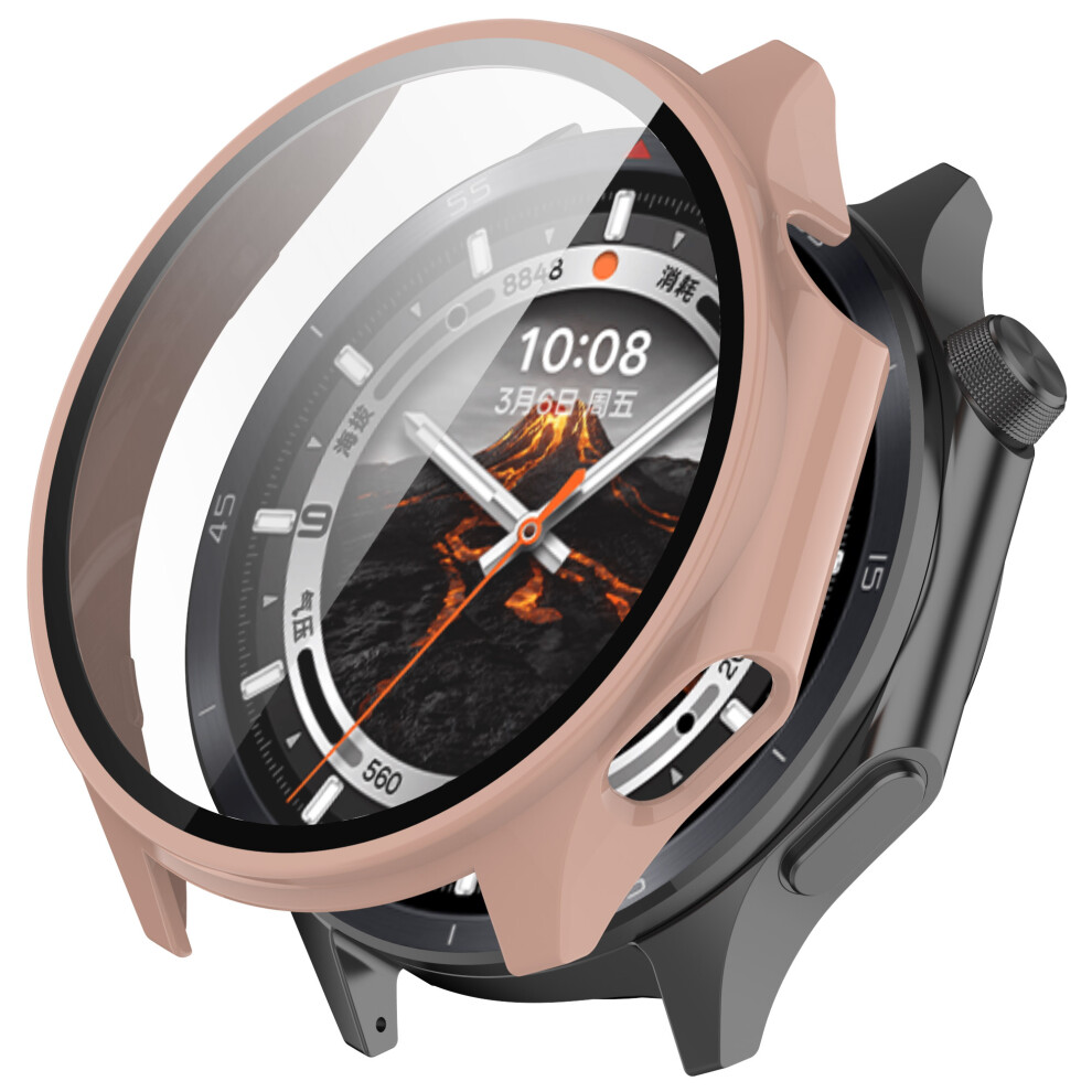(Pink) For Oppo Watch X2 / Oneplus Watch 3 46Mm Watch Case Wanlonfeng Pc Frame Cover With Tempered Glass Screen Protector Pink 6914285079696