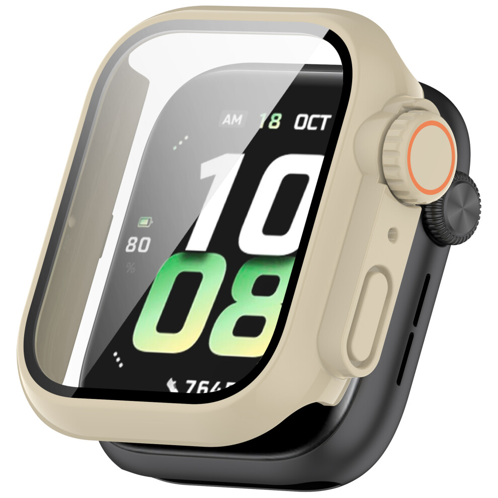 ( White) For Honor Watch 5 Case Hard Pc All-Around Watch Cover With Tempered Glass Film Ivory/White 6914284894894