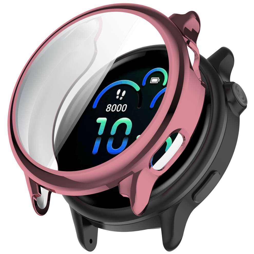 (Pink) For Garmin Vivoactive 6 Watch Case Full Coverage Flexible Tpu Electroplating Cover Pink 6914288323536